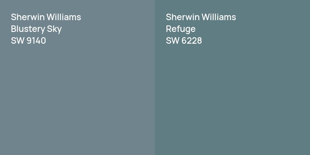 Sherwin Williams Blustery Sky vs. Sherwin Williams Refuge