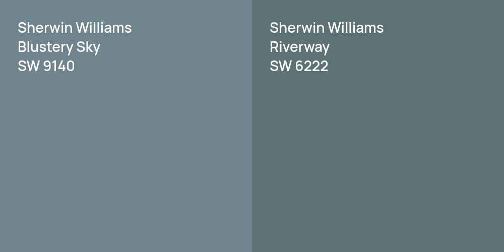 Sherwin Williams Blustery Sky vs. Sherwin Williams Riverway