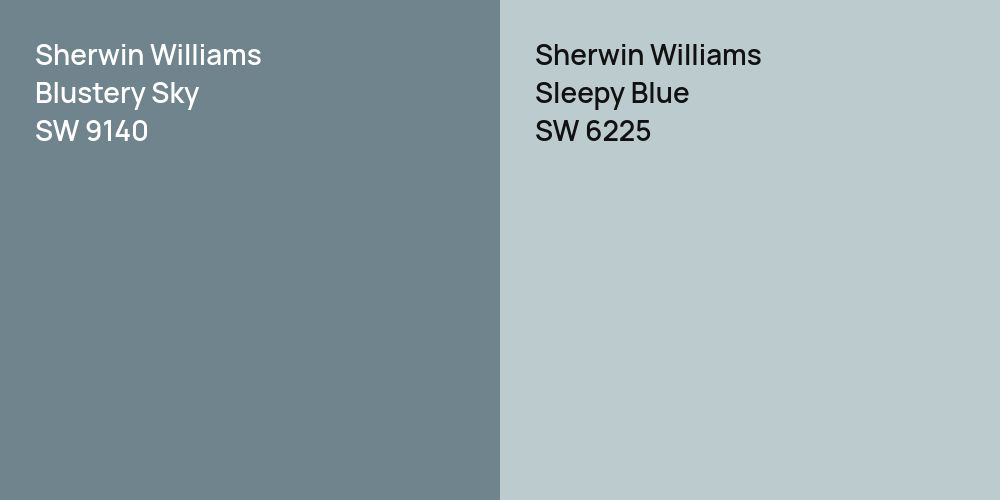 Sherwin Williams Blustery Sky vs. Sherwin Williams Sleepy Blue