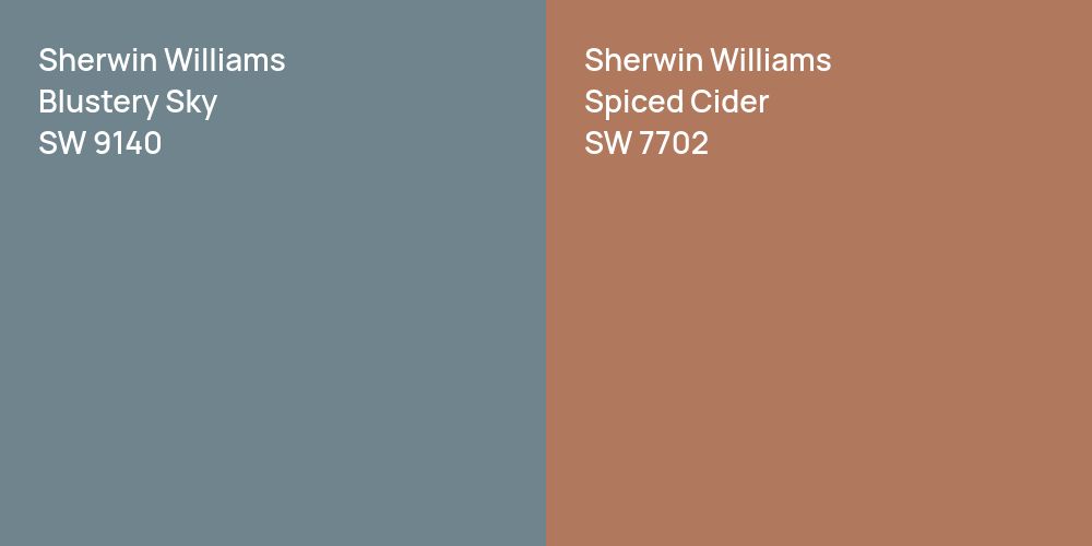 Sherwin Williams Blustery Sky vs. Sherwin Williams Spiced Cider