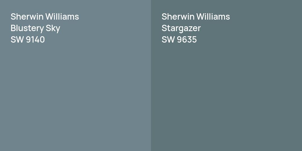 Sherwin Williams Blustery Sky vs. Sherwin Williams Stargazer