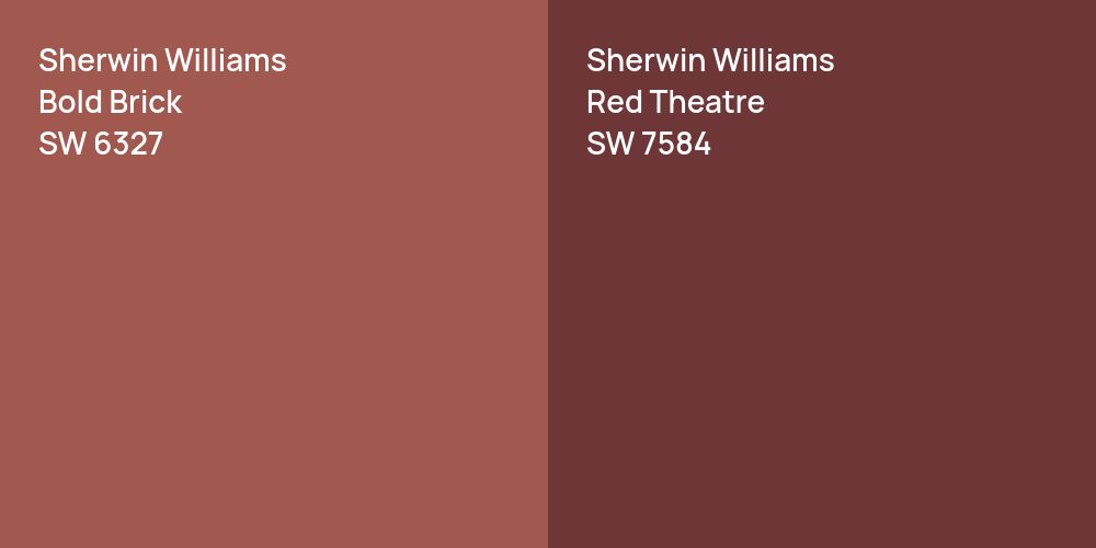 Sherwin Williams Bold Brick vs. Sherwin Williams Red Theatre