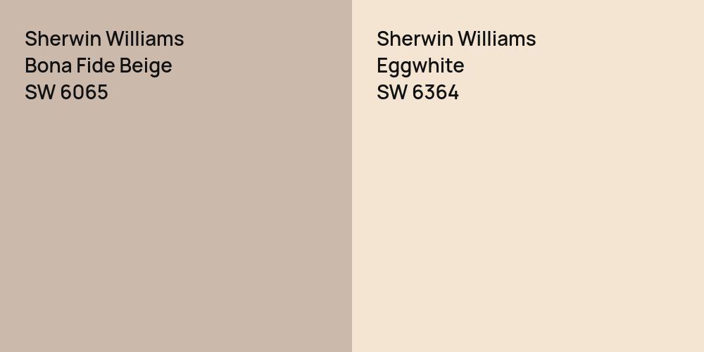 Sherwin Williams Bona Fide Beige vs. Sherwin Williams Eggwhite