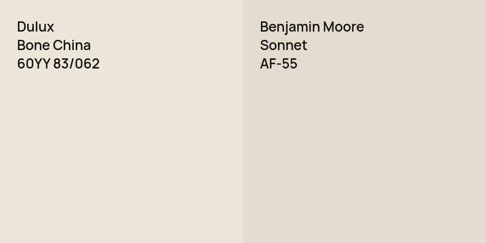 Dulux Bone China vs. Benjamin Moore Sonnet