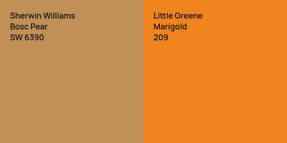 Sherwin Williams Bosc Pear vs. Little Greene Marigold