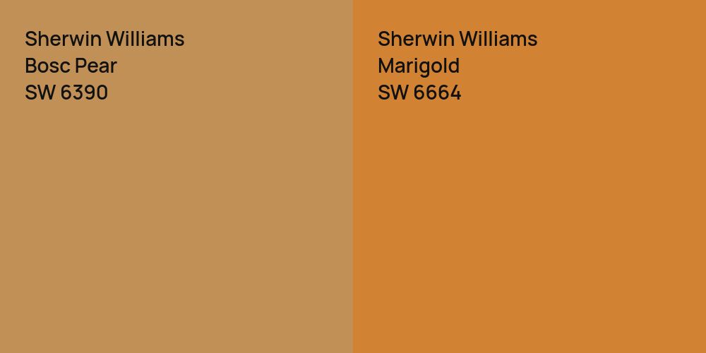 Sherwin Williams Bosc Pear vs. Sherwin Williams Marigold