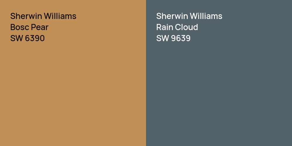 Sherwin Williams Bosc Pear vs. Sherwin Williams Rain Cloud