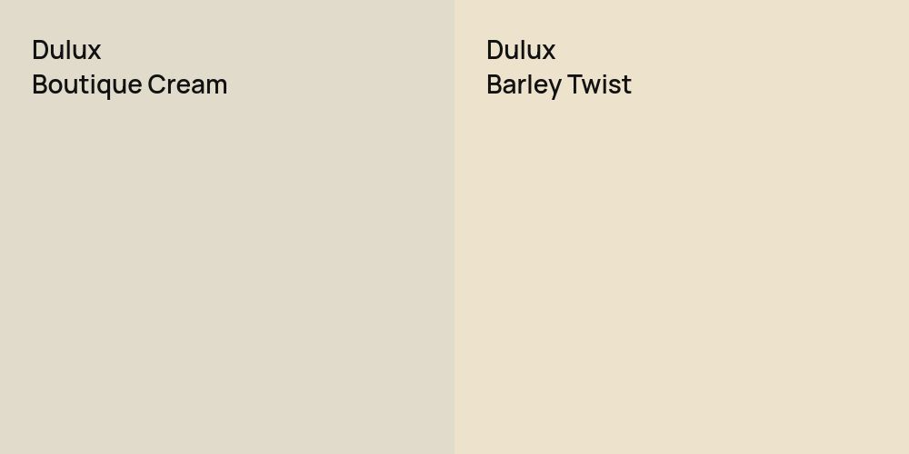 Dulux Boutique Cream vs. Dulux Barley Twist