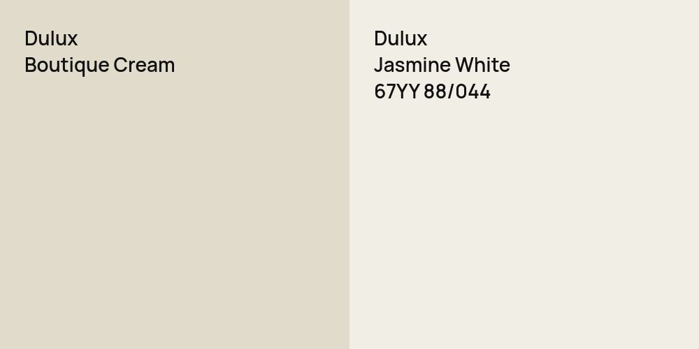 Dulux Boutique Cream vs. Dulux Jasmine White