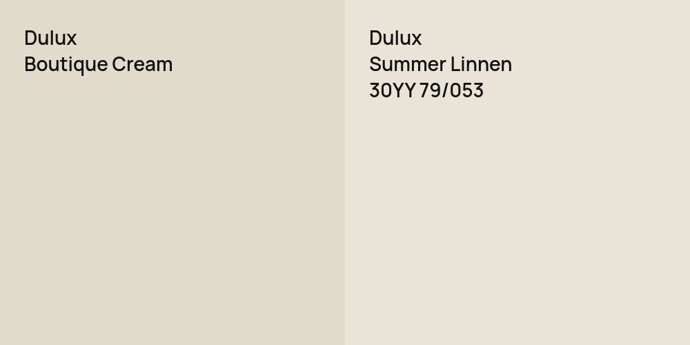 Dulux Boutique Cream vs. Dulux Summer Linnen