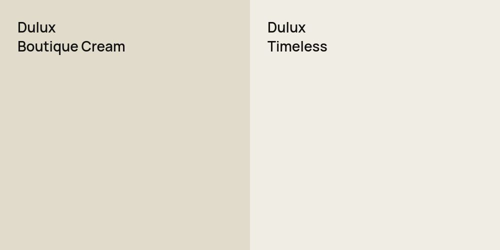 Dulux Boutique Cream vs. Dulux Timeless