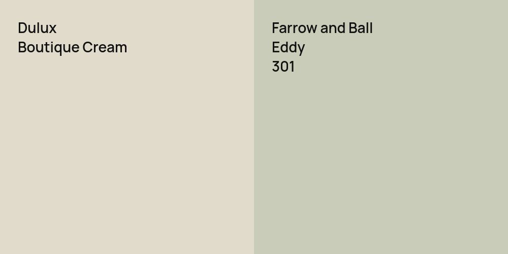 Dulux Boutique Cream vs. Farrow and Ball Eddy