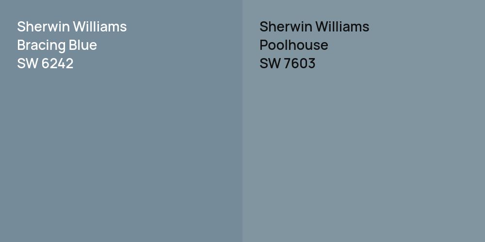 Sherwin Williams Bracing Blue vs. Sherwin Williams Poolhouse