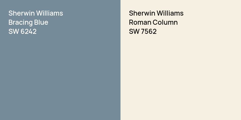 Sherwin Williams Bracing Blue vs. Sherwin Williams Roman Column