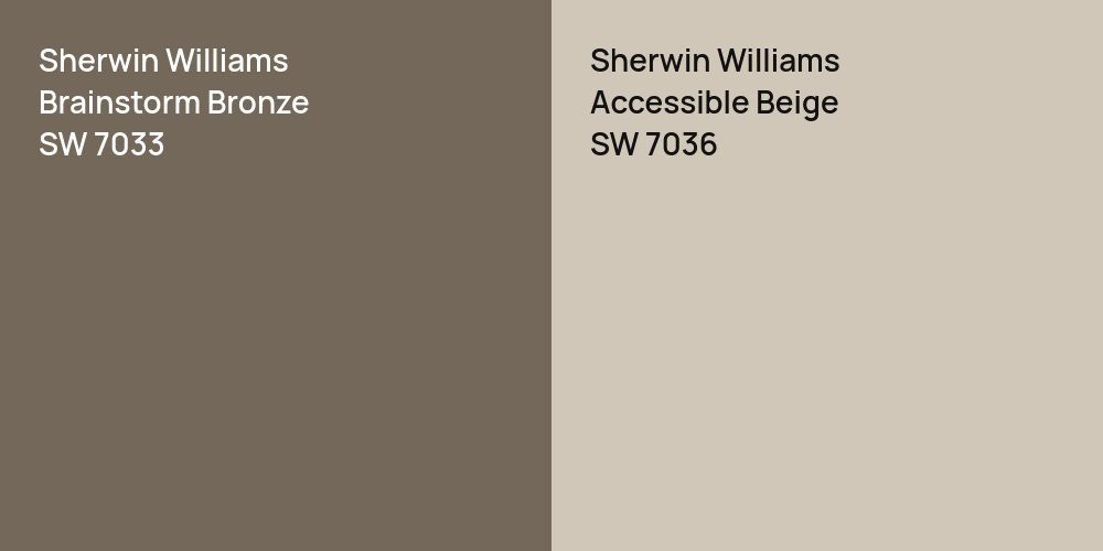 Sherwin Williams Brainstorm Bronze vs. Sherwin Williams Accessible Beige