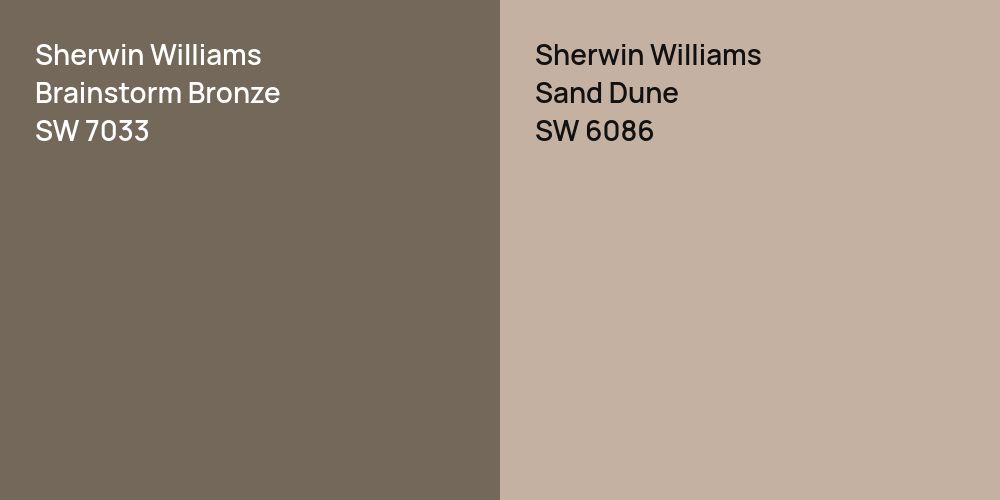 Sherwin Williams Brainstorm Bronze vs. Sherwin Williams Sand Dune