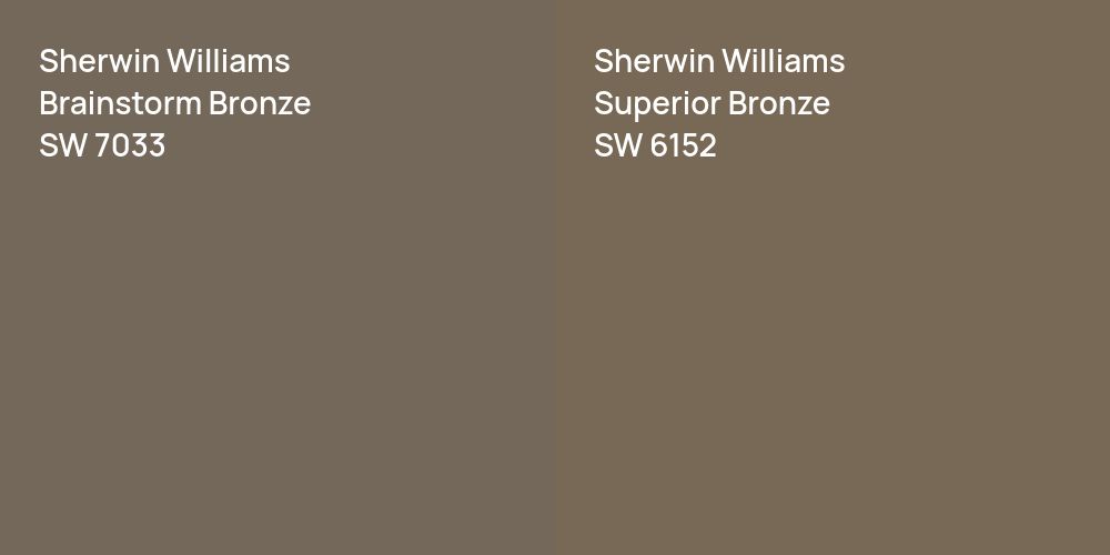 Sherwin Williams Brainstorm Bronze vs. Sherwin Williams Superior Bronze