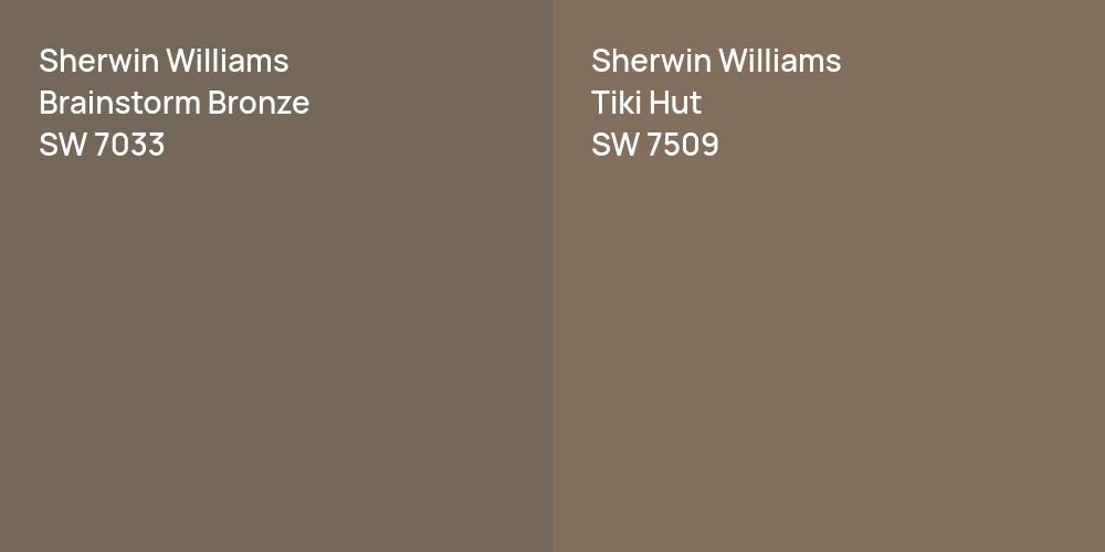 Sherwin Williams Brainstorm Bronze vs. Sherwin Williams Tiki Hut