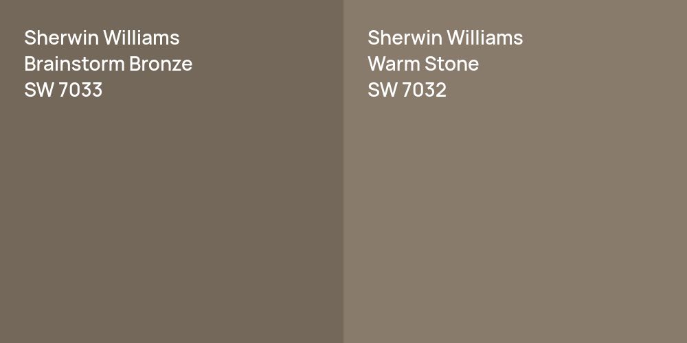 Sherwin Williams Brainstorm Bronze vs. Sherwin Williams Warm Stone