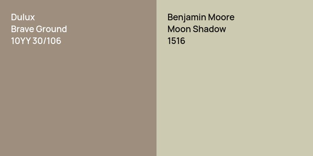 Dulux Brave Ground vs. Benjamin Moore Moon Shadow