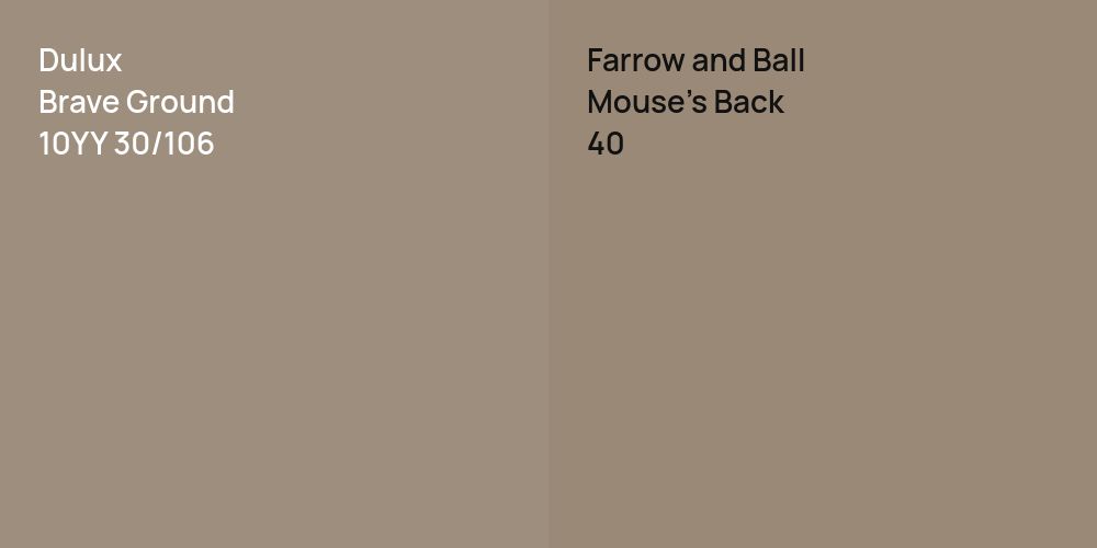 Dulux Brave Ground vs. Farrow and Ball Mouse's Back