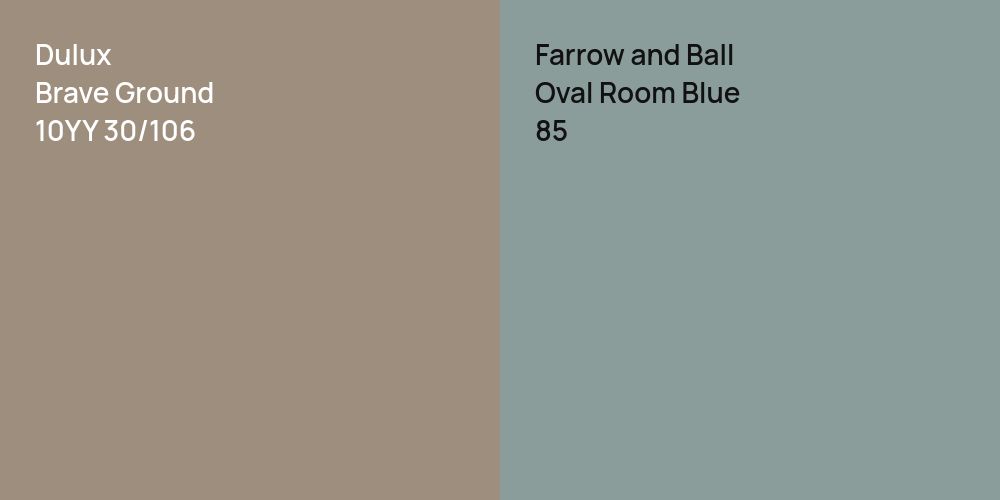 Dulux Brave Ground vs. Farrow and Ball Oval Room Blue