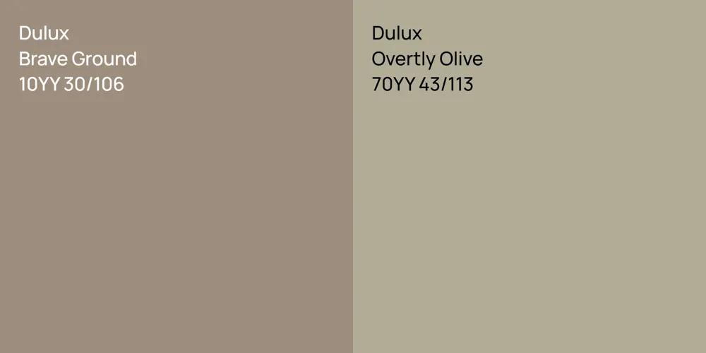 Dulux Brave Ground vs. Dulux Overtly Olive comparison