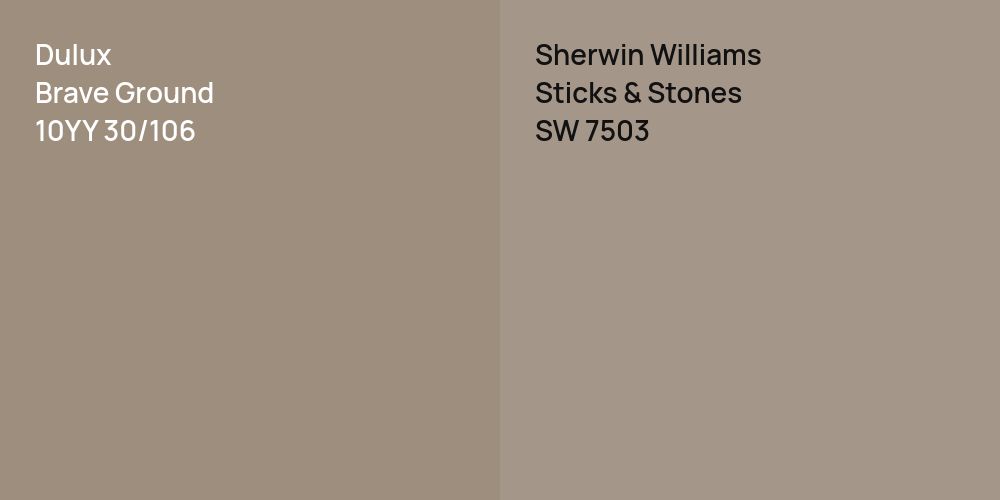 Dulux Brave Ground vs. Sherwin Williams Sticks & Stones