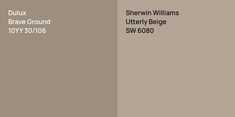 Dulux Brave Ground vs. Sherwin Williams Utterly Beige