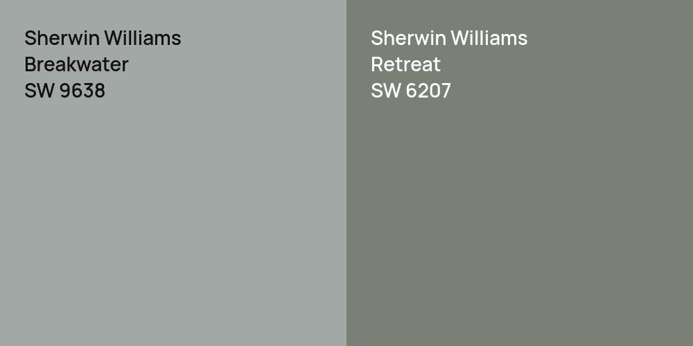 Sherwin Williams Breakwater vs. Sherwin Williams Retreat