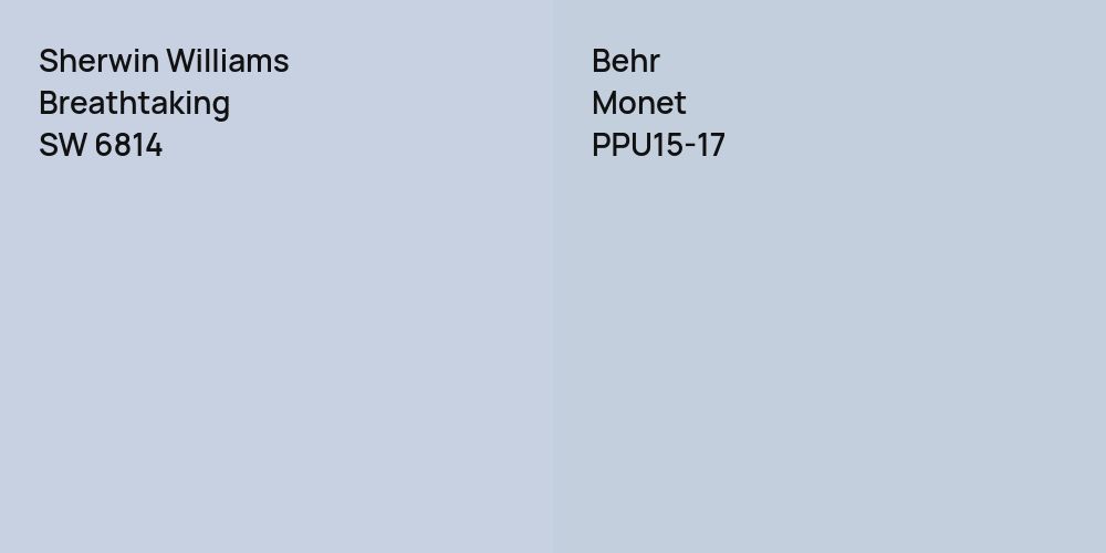 Sherwin Williams Breathtaking vs. Behr Monet