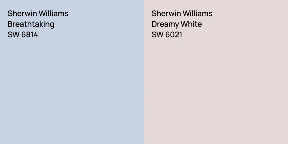 Sherwin Williams Breathtaking vs. Sherwin Williams Dreamy White