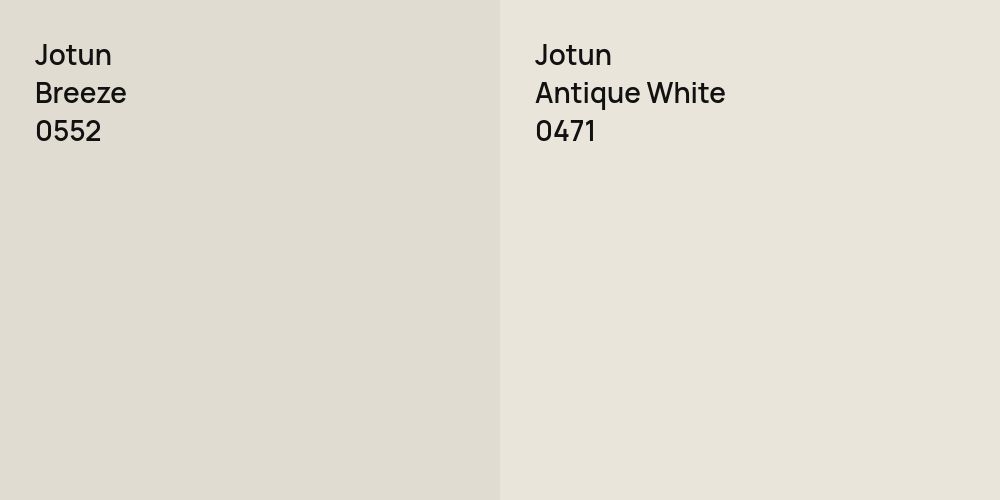 Jotun Breeze vs. Jotun Antique White