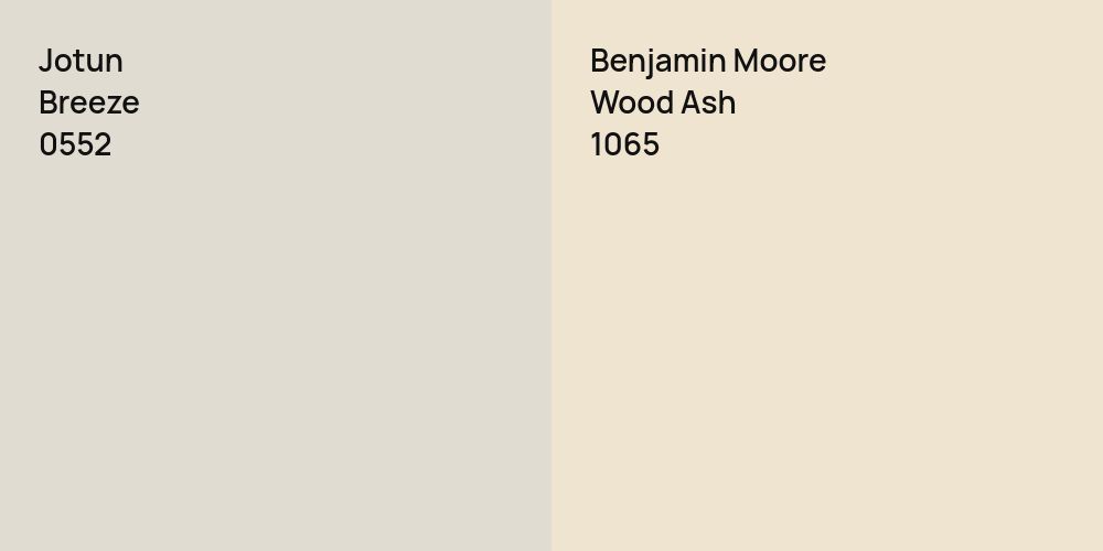 Jotun Breeze vs. Benjamin Moore Wood Ash