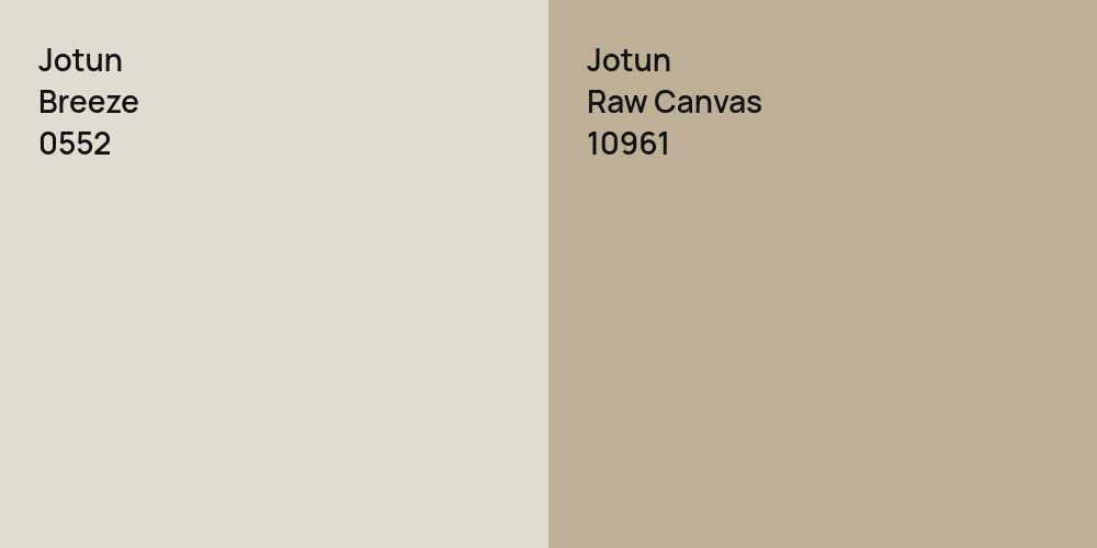 Jotun Breeze vs. Jotun Raw Canvas