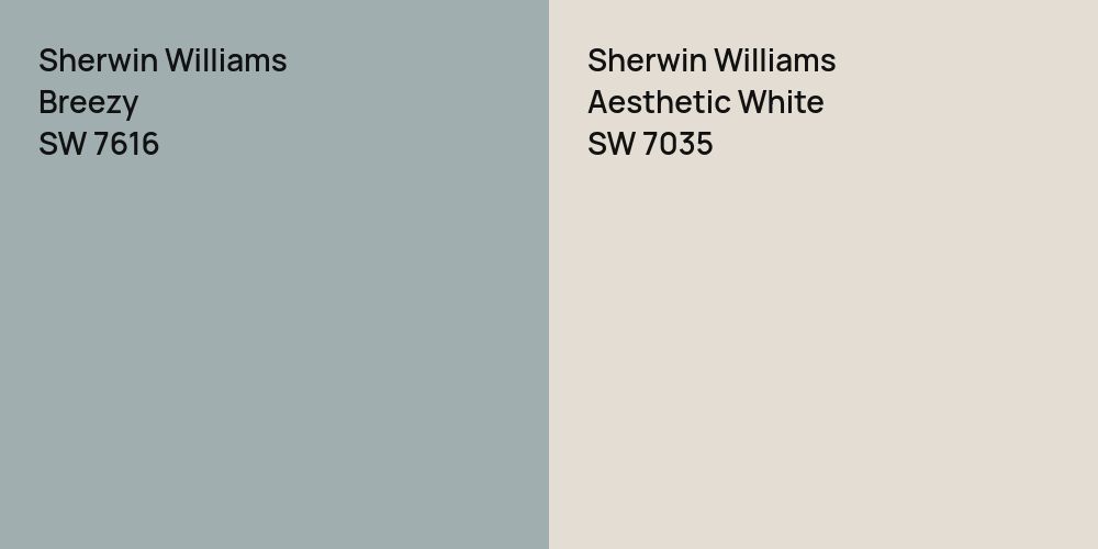 Sherwin Williams Breezy vs. Sherwin Williams Aesthetic White