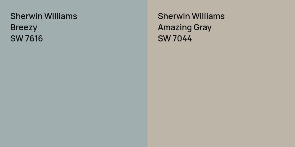 Sherwin Williams Breezy vs. Sherwin Williams Amazing Gray