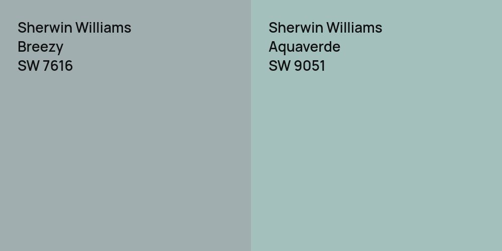 Sherwin Williams Breezy vs. Sherwin Williams Aquaverde