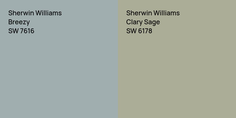 Sherwin Williams Breezy vs. Sherwin Williams Clary Sage