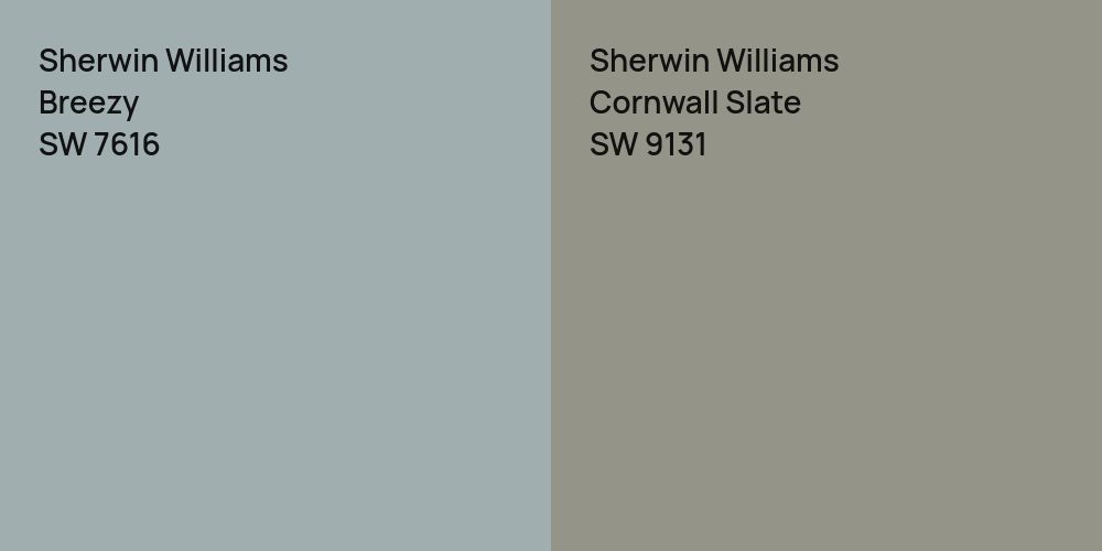 Sherwin Williams Breezy vs. Sherwin Williams Cornwall Slate