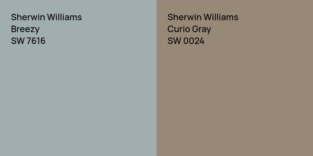 Sherwin Williams Breezy vs. Sherwin Williams Curio Gray