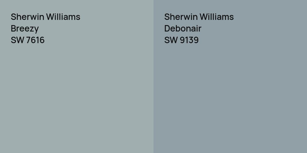 Sherwin Williams Breezy vs. Sherwin Williams Debonair