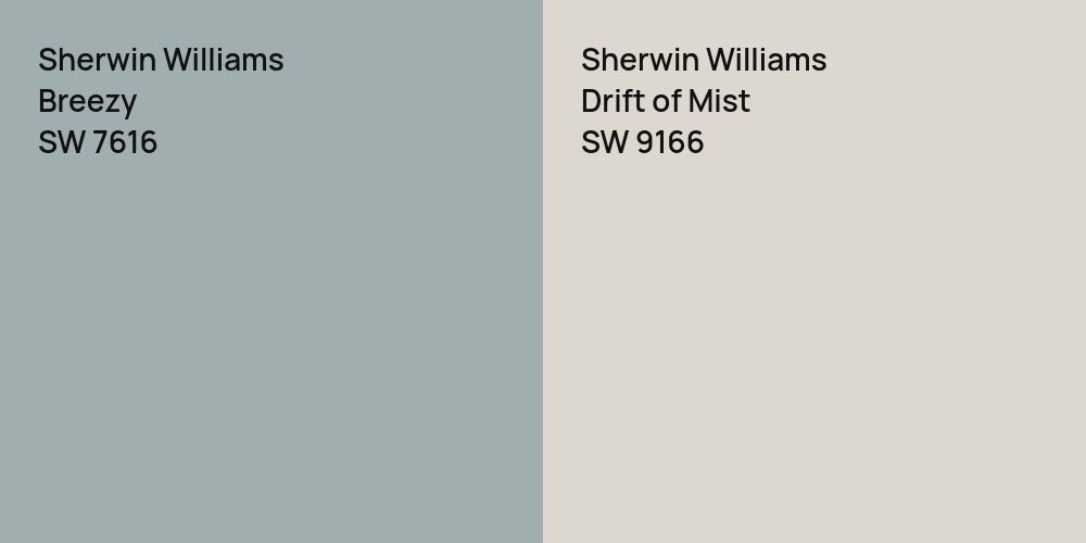 Sherwin Williams Breezy vs. Sherwin Williams Drift of Mist