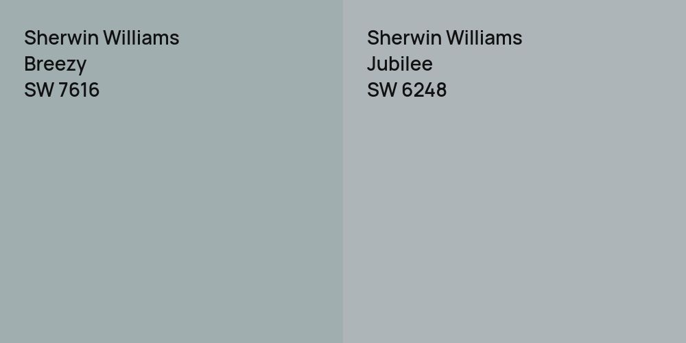 Sherwin Williams Breezy vs. Sherwin Williams Jubilee