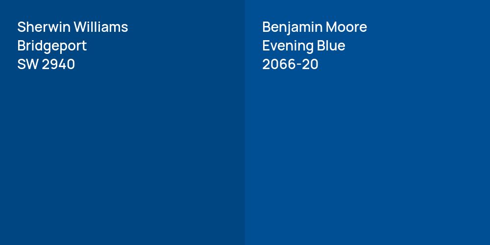 Sherwin Williams Bridgeport vs. Benjamin Moore Evening Blue