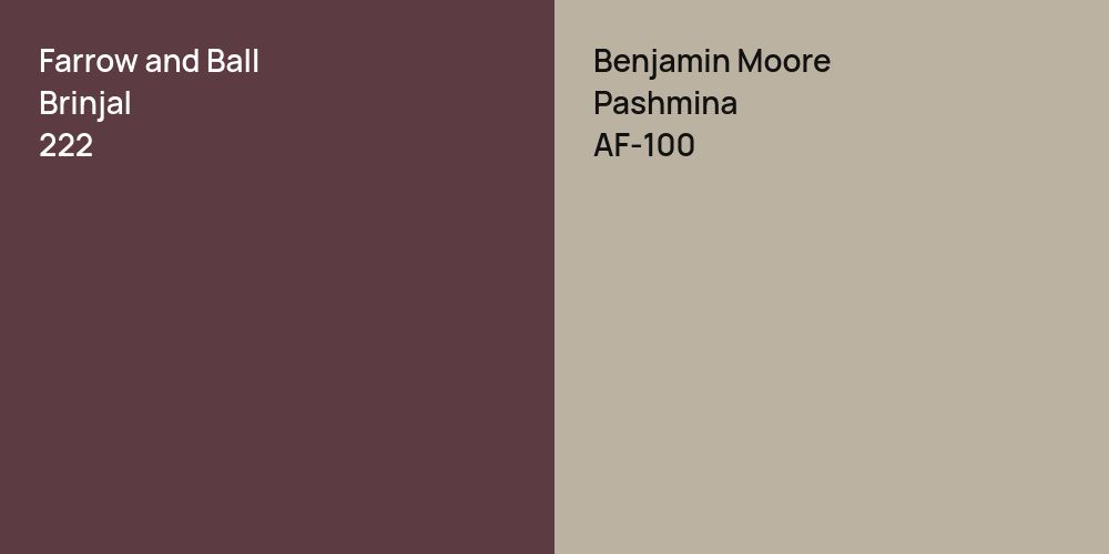 Farrow and Ball Brinjal vs. Benjamin Moore Pashmina