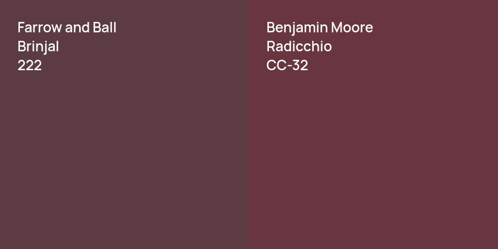 Farrow and Ball Brinjal vs. Benjamin Moore Radicchio