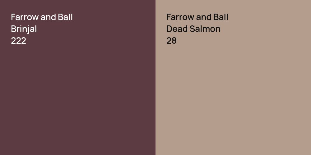 Farrow and Ball Brinjal vs. Farrow and Ball Dead Salmon