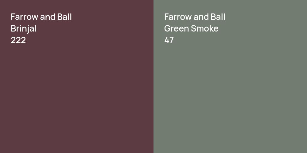 Farrow and Ball Brinjal vs. Farrow and Ball Green Smoke