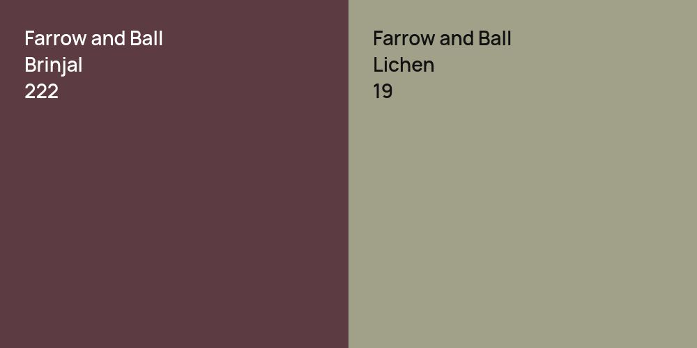 Farrow and Ball Brinjal vs. Farrow and Ball Lichen